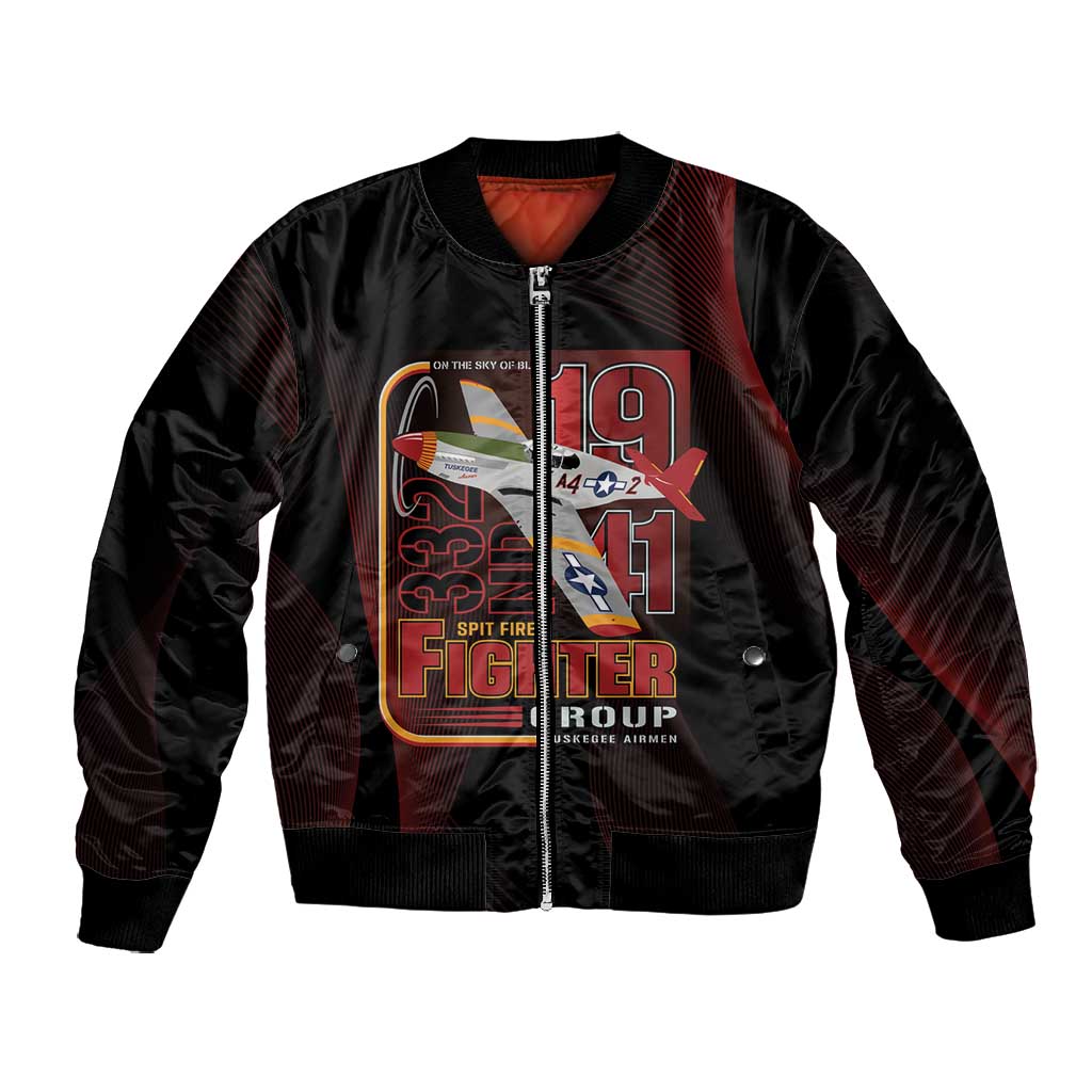 Tuskegee Airmen 332nd Fighter Group Bomber Jacket Spit Fire - African Pride