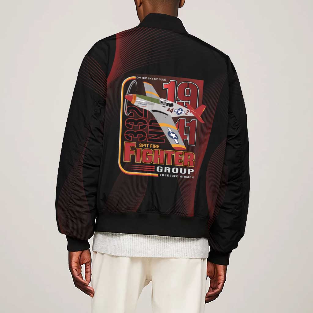 Tuskegee Airmen 332nd Fighter Group Bomber Jacket Spit Fire - African Pride