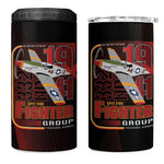 Tuskegee Airmen 332nd Fighter Group 4 in 1 Can Cooler Tumbler Spit Fire - African Pride