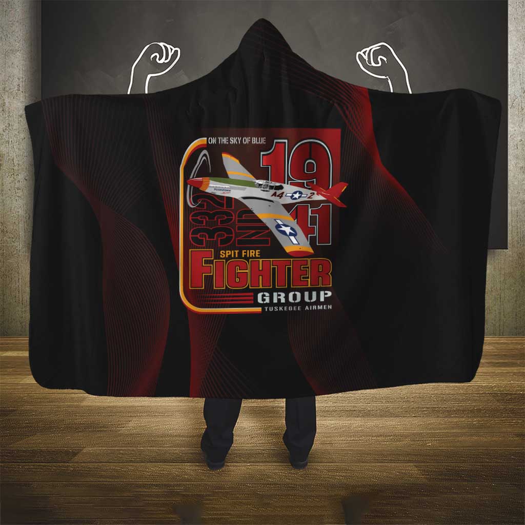 Tuskegee Airmen 332nd Fighter Group Hooded Blanket Spit Fire - African Pride