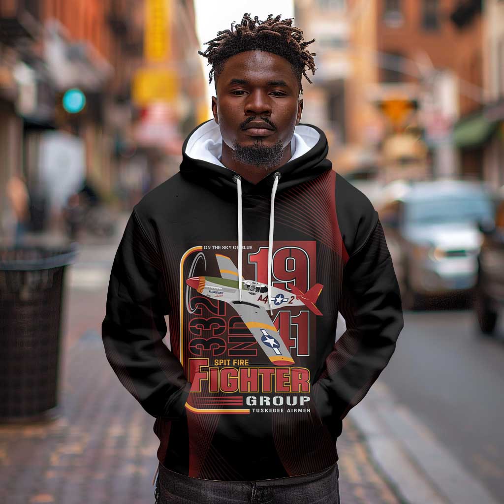 Tuskegee Airmen 332nd Fighter Group Hoodie Spit Fire - African Pride