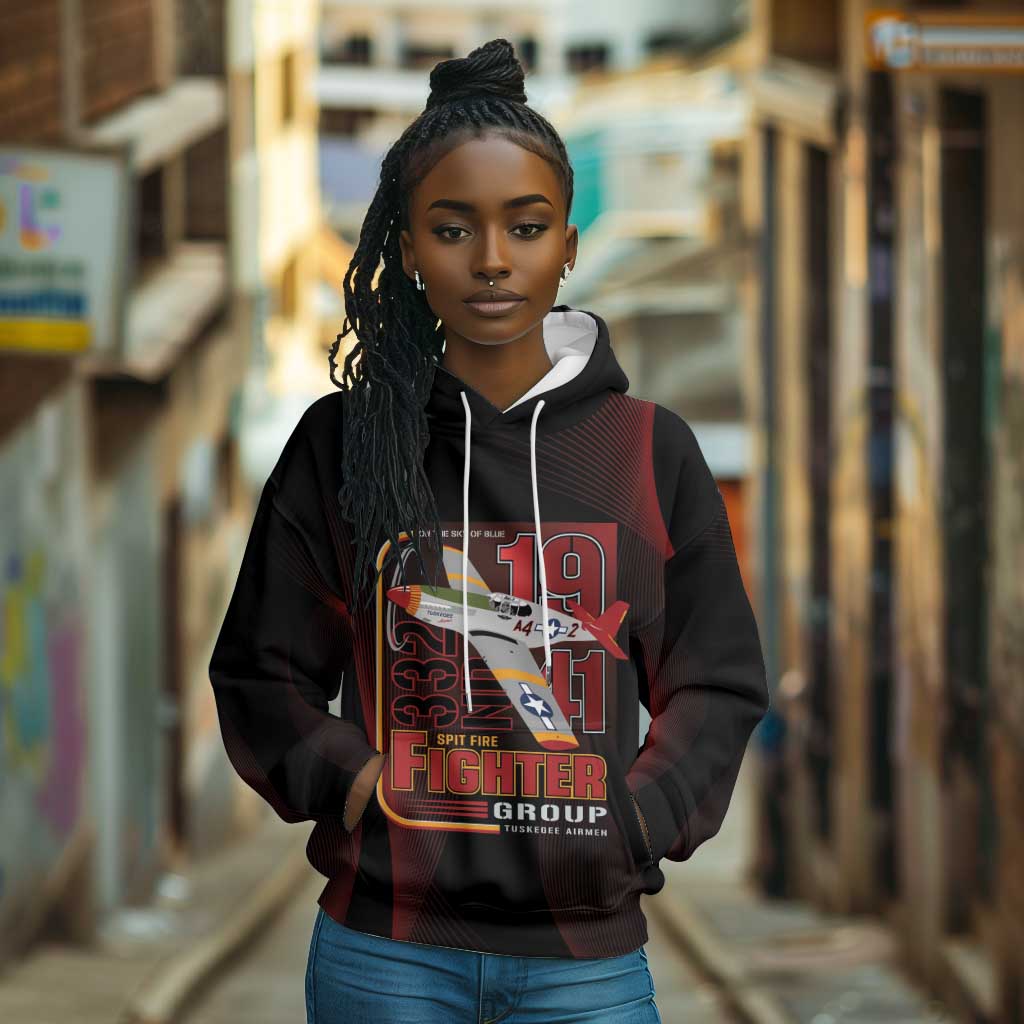 Tuskegee Airmen 332nd Fighter Group Hoodie Spit Fire - African Pride