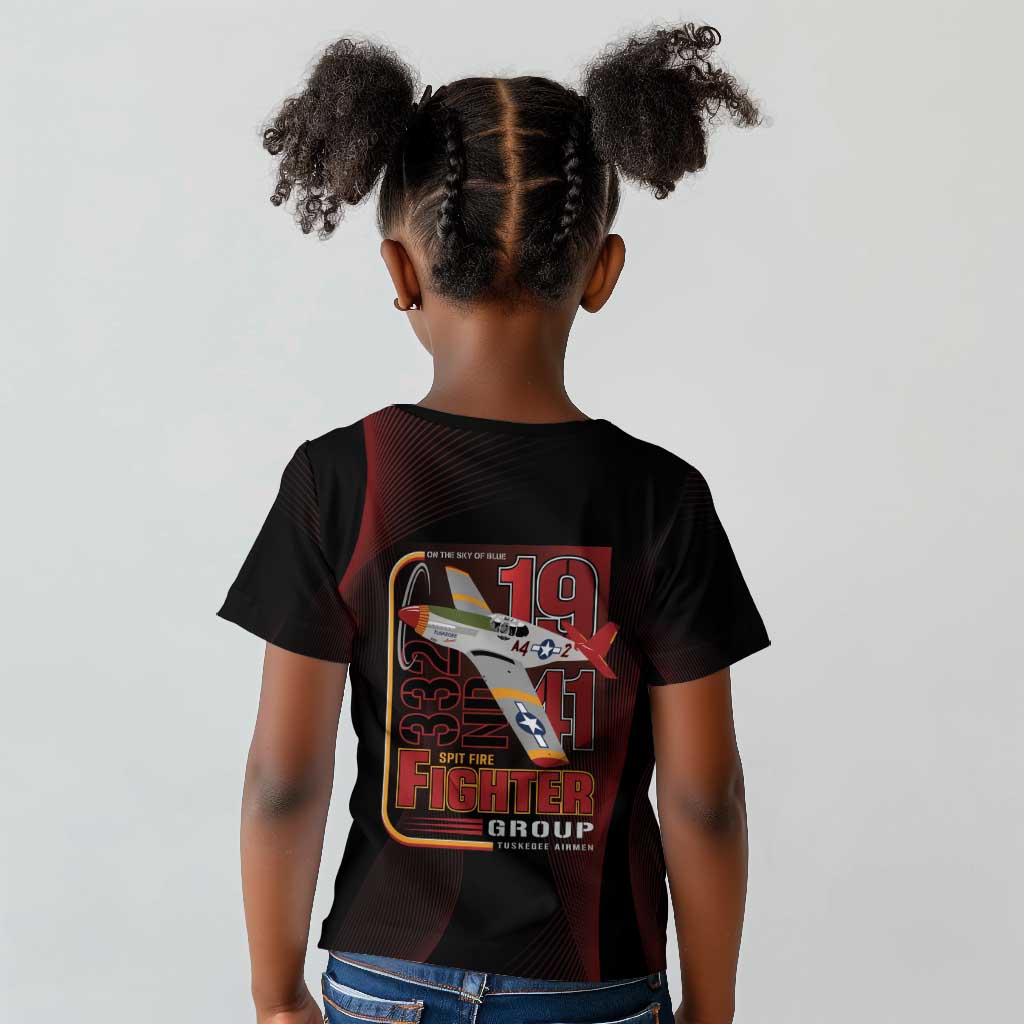 Tuskegee Airmen 332nd Fighter Group Kid T shirt Spit Fire - African Pride