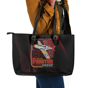 Tuskegee Airmen 332nd Fighter Group Leather Tote Bag Spit Fire - African Pride