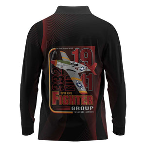 Tuskegee Airmen 332nd Fighter Group Long Sleeve Polo Shirt Spit Fire - African Pride