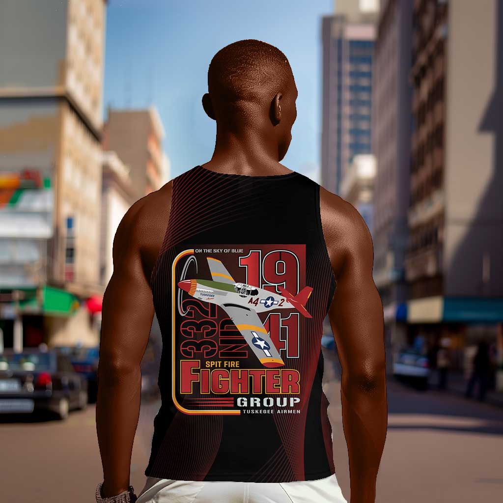 Tuskegee Airmen 332nd Fighter Group Men Tank Top Spit Fire - African Pride