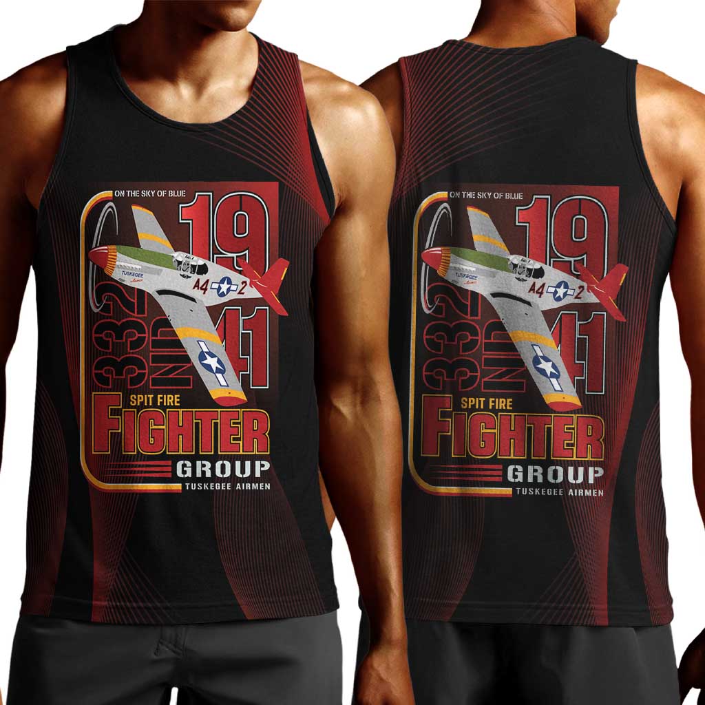 Tuskegee Airmen 332nd Fighter Group Men Tank Top Spit Fire - African Pride