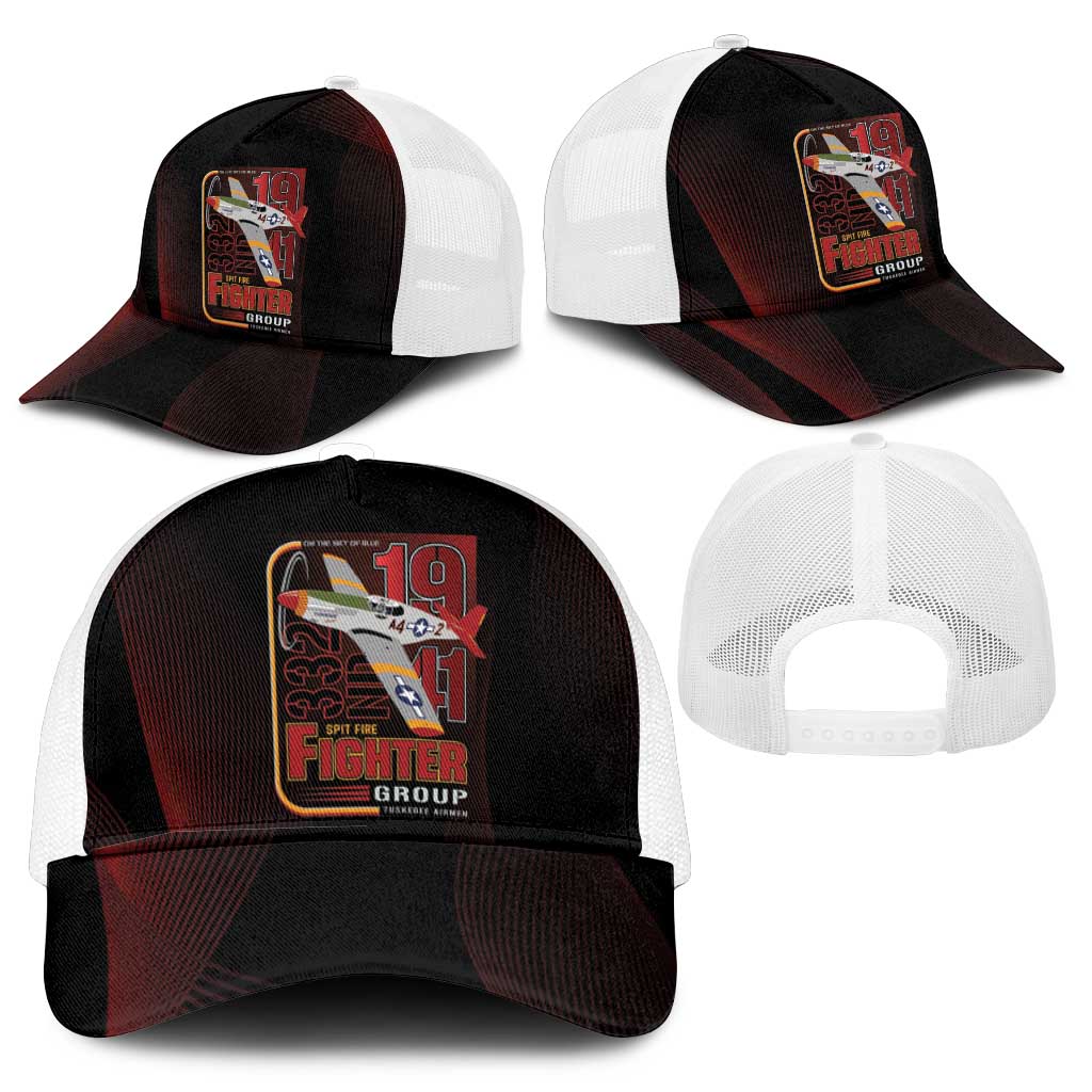 Tuskegee Airmen 332nd Fighter Group Mesh Trucker Cap WWII African American Heroes Spit Fire - African Pride