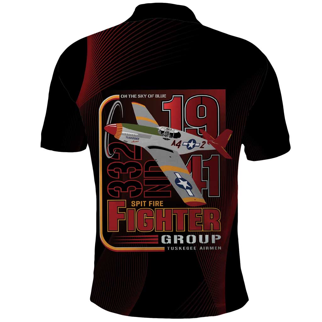 Tuskegee Airmen 332nd Fighter Group Polo Shirt Spit Fire LT7