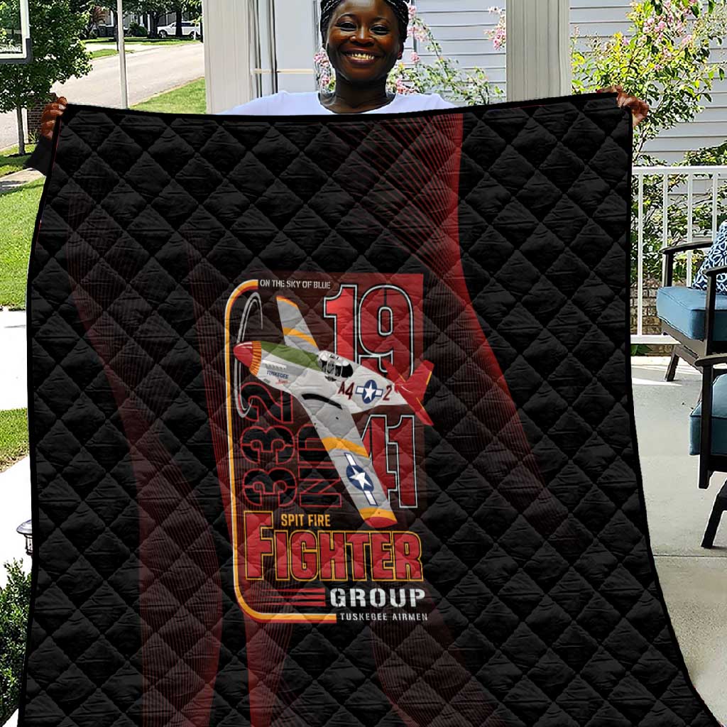 Tuskegee Airmen 332nd Fighter Group Quilt Spit Fire - African Pride