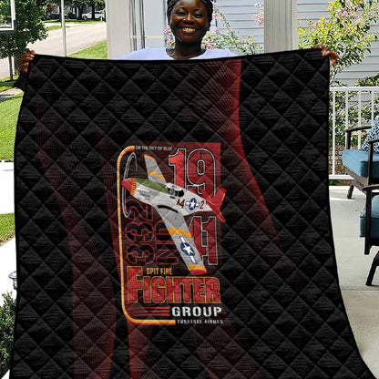 Tuskegee Airmen 332nd Fighter Group Quilt Spit Fire - African Pride