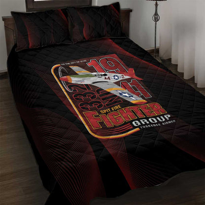 Tuskegee Airmen 332nd Fighter Group Quilt Bed Set Spit Fire - African Pride