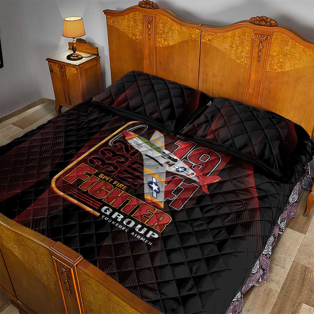 Tuskegee Airmen 332nd Fighter Group Quilt Bed Set Spit Fire - African Pride