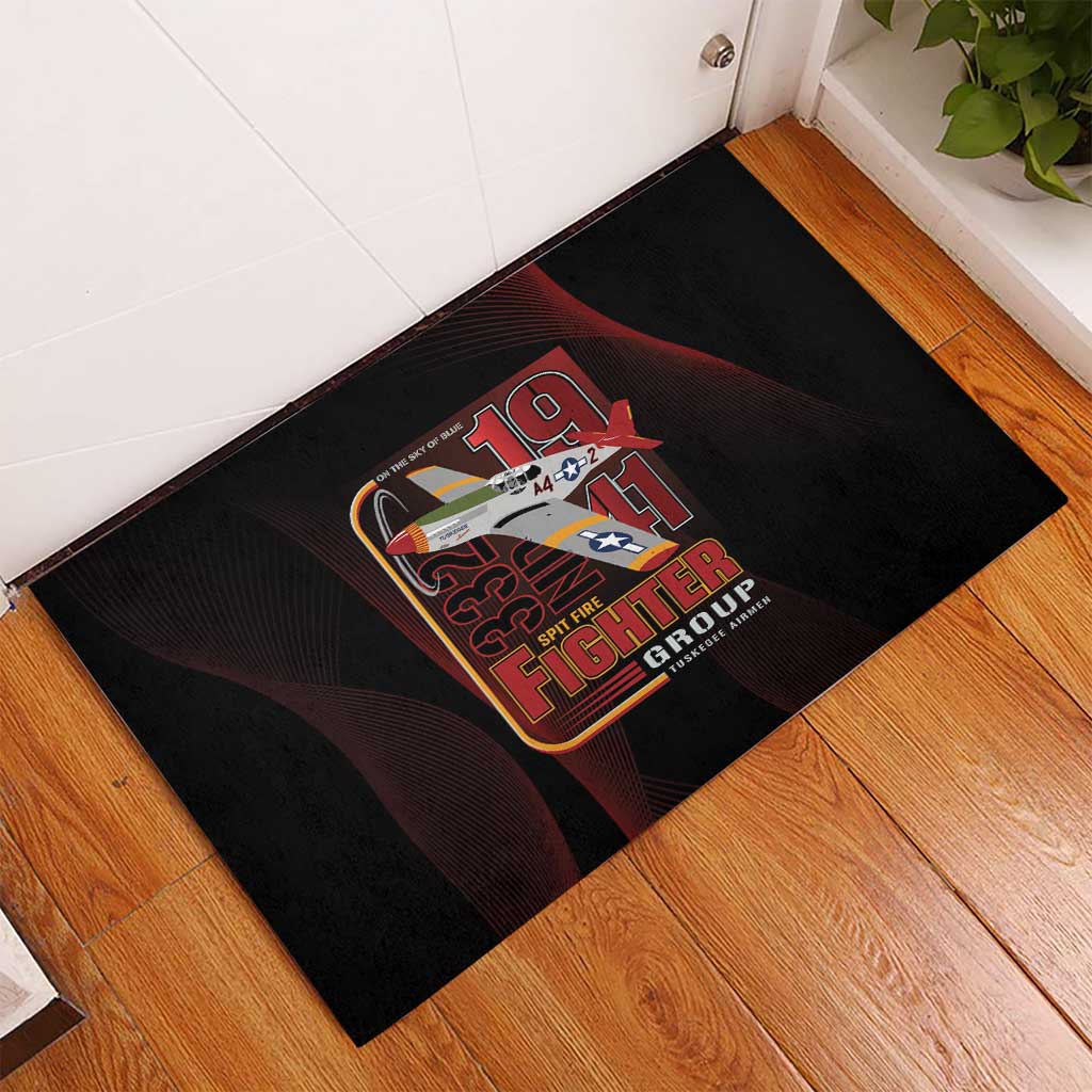 Tuskegee Airmen 332nd Fighter Group Rubber Doormat Spit Fire - African Pride