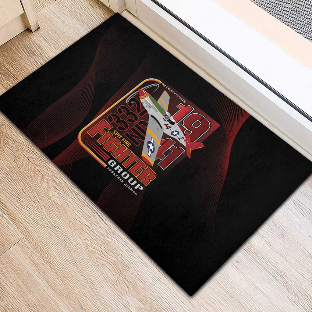 Tuskegee Airmen 332nd Fighter Group Rubber Doormat Spit Fire - African Pride