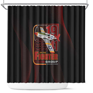 Tuskegee Airmen 332nd Fighter Group Shower Curtain Spit Fire - African Pride