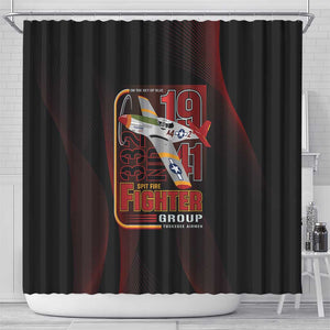 Tuskegee Airmen 332nd Fighter Group Shower Curtain Spit Fire - African Pride