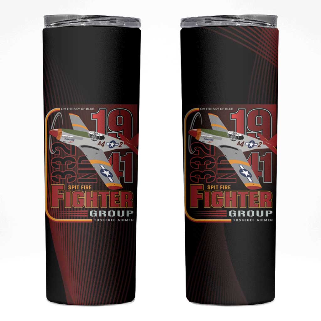 Tuskegee Airmen 332nd Fighter Group Skinny Tumbler Spit Fire - African Pride