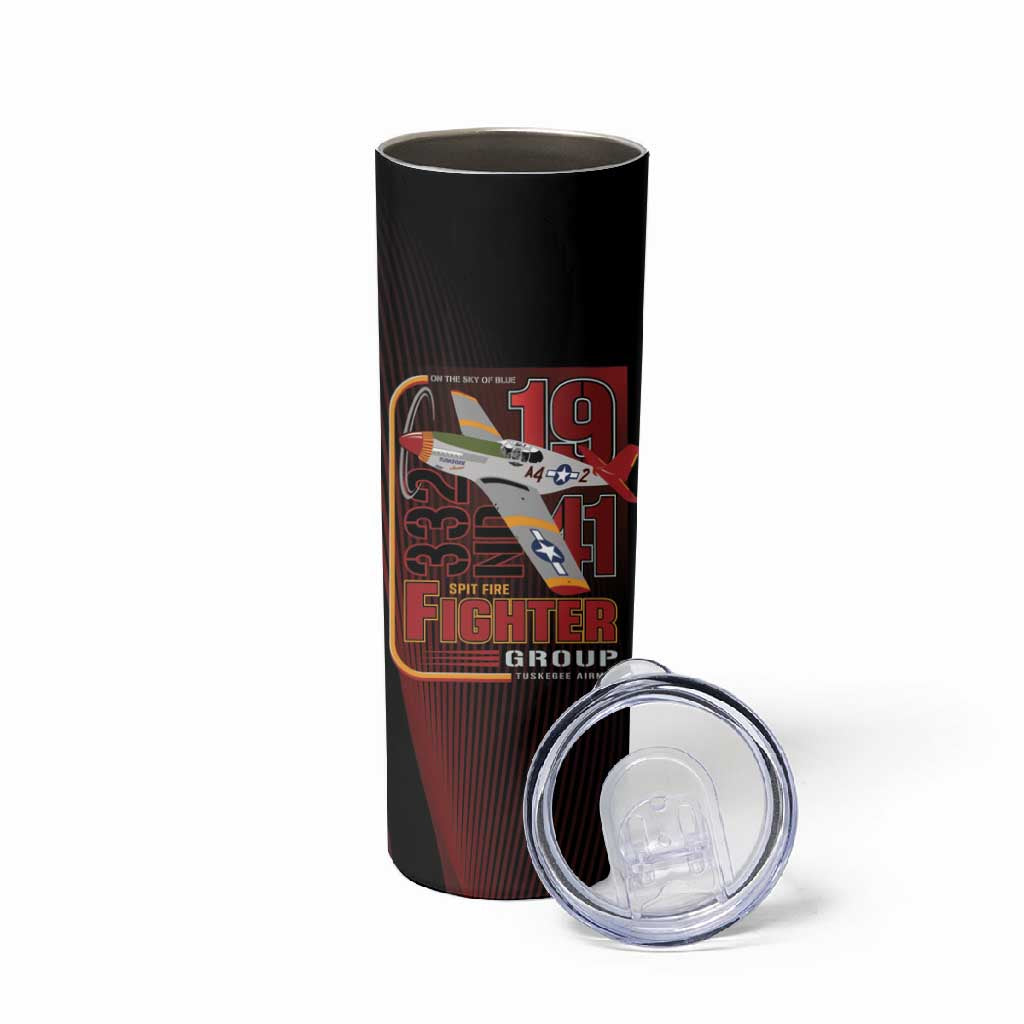 Tuskegee Airmen 332nd Fighter Group Skinny Tumbler Spit Fire - African Pride
