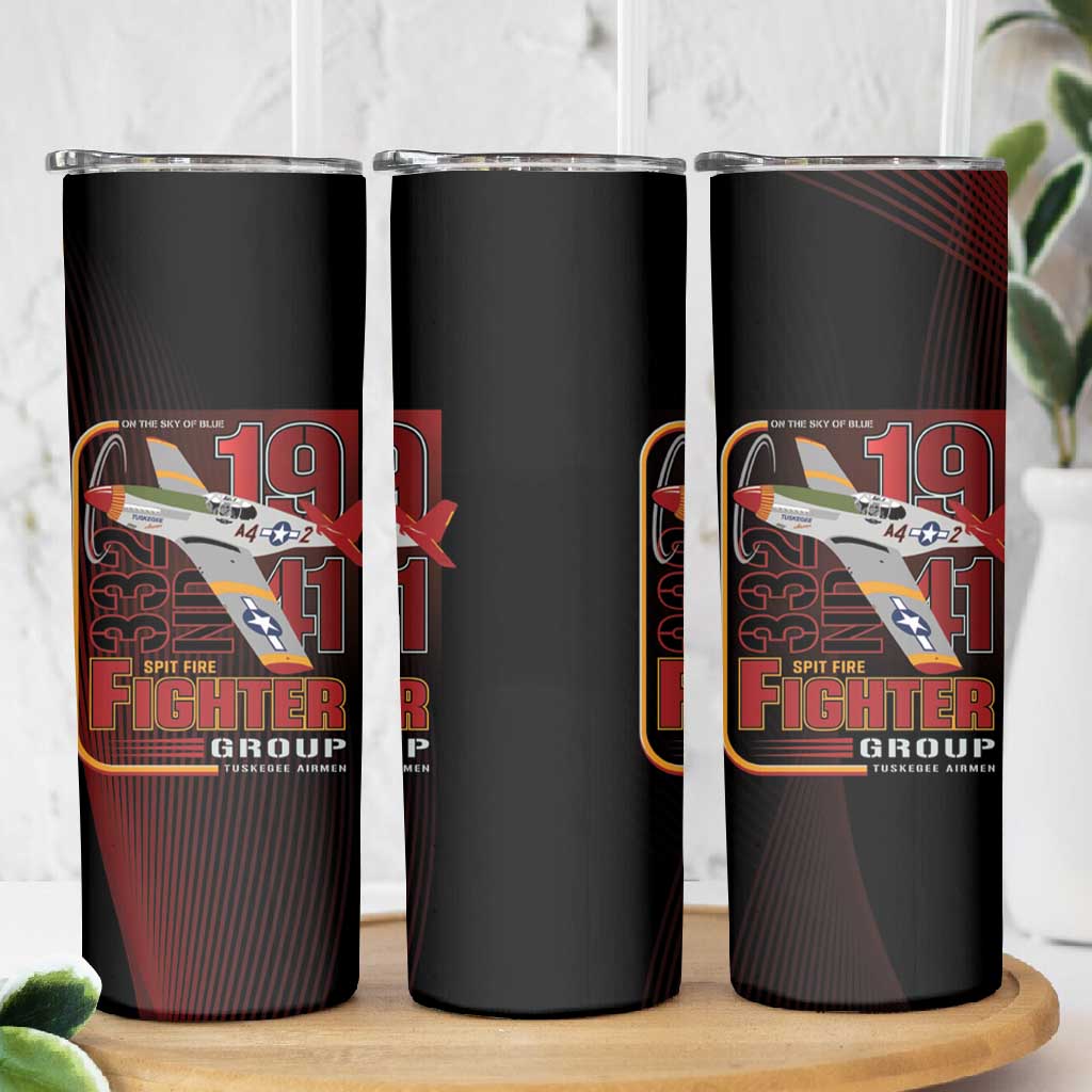 Tuskegee Airmen 332nd Fighter Group Skinny Tumbler Spit Fire - African Pride