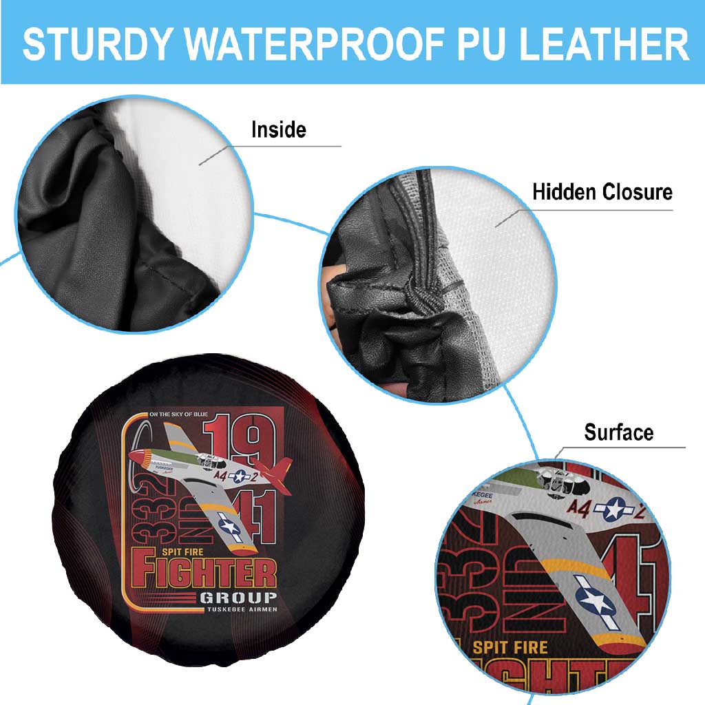 Tuskegee Airmen 332nd Fighter Group Spare Tire Cover Spit Fire - African Pride