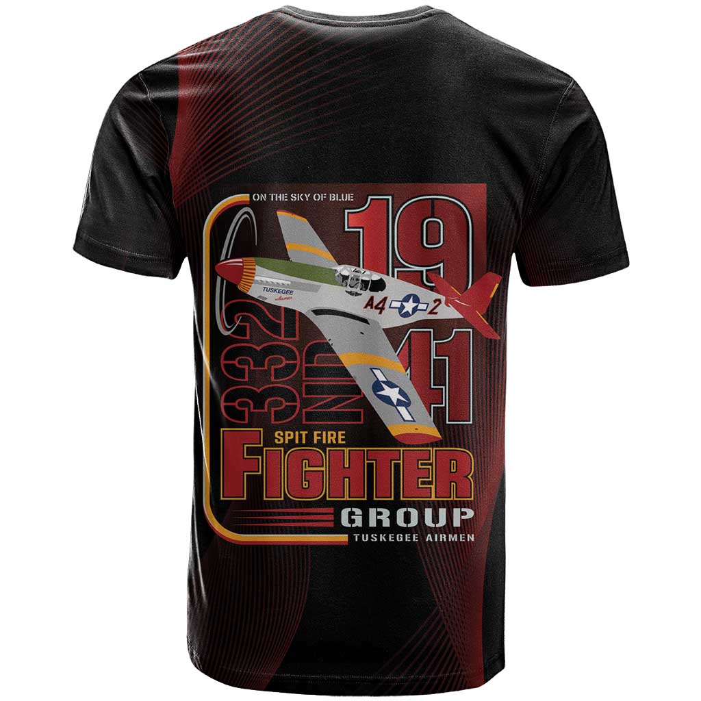 Tuskegee Airmen 332nd Fighter Group T shirt Spit Fire - African Pride