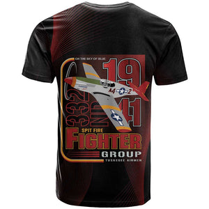 Tuskegee Airmen 332nd Fighter Group T shirt Spit Fire - African Pride