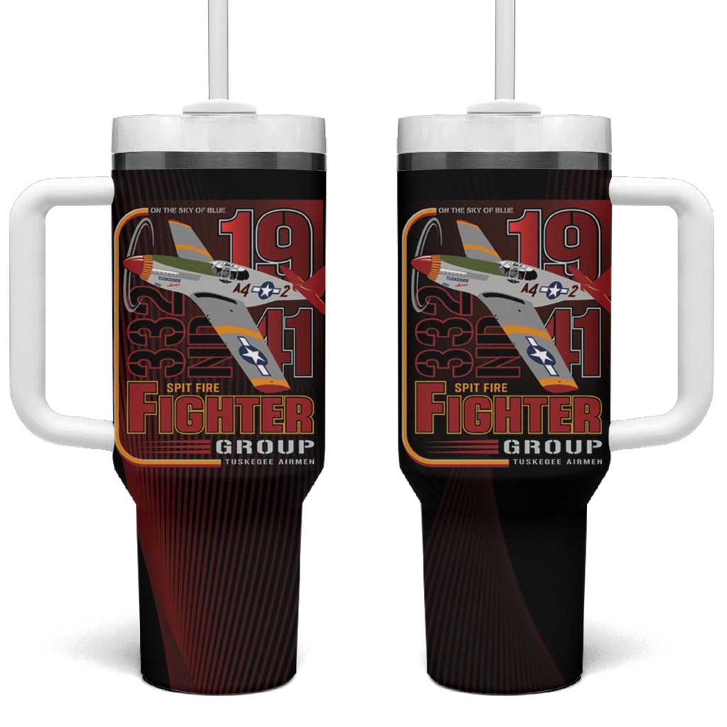 Tuskegee Airmen 332nd Fighter Group Tumbler With Handle Spit Fire - African Pride