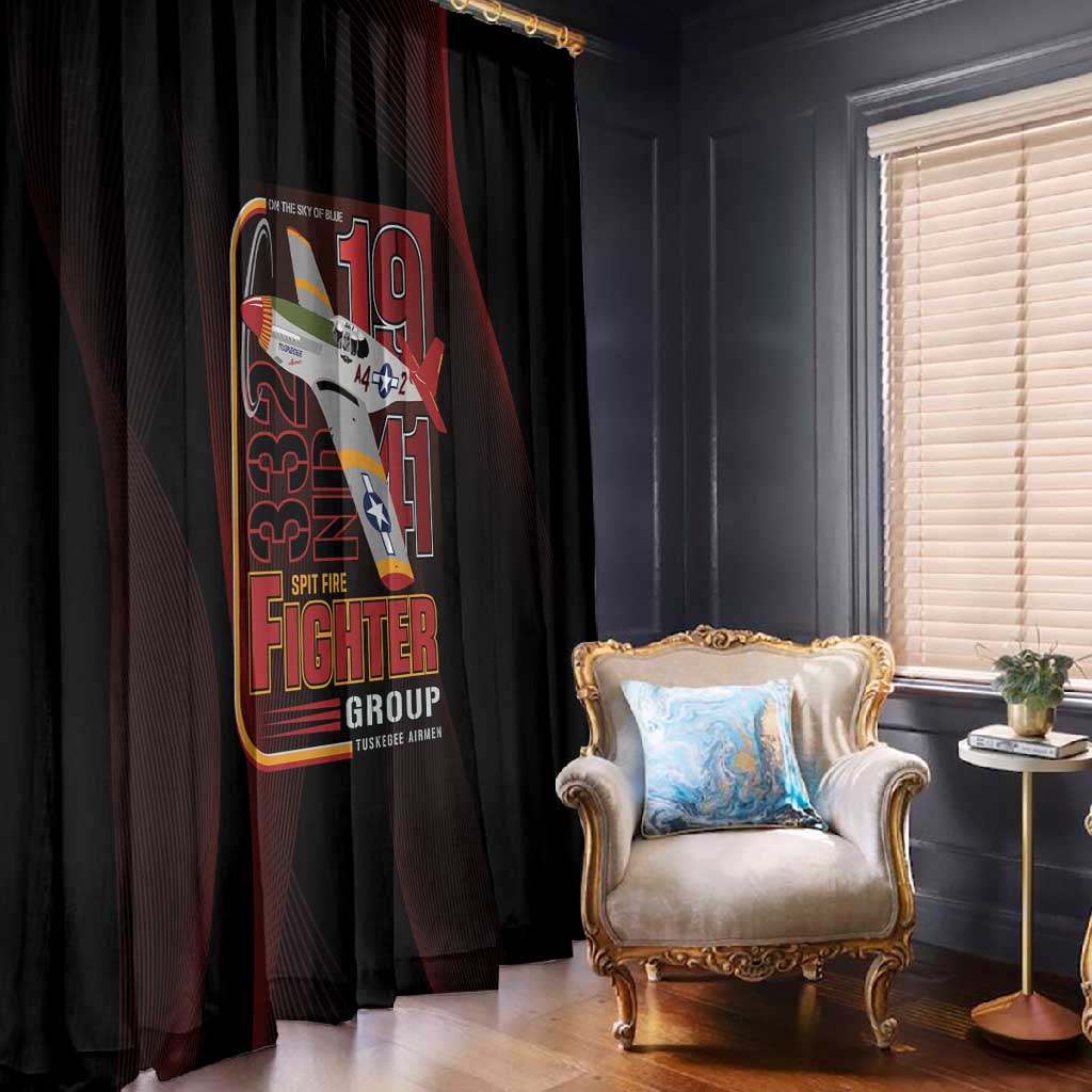 Tuskegee Airmen 332nd Fighter Group Window Curtain Spit Fire - African Pride