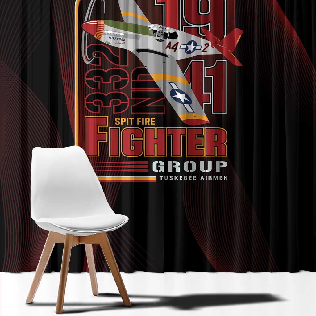 Tuskegee Airmen 332nd Fighter Group Window Curtain Spit Fire - African Pride