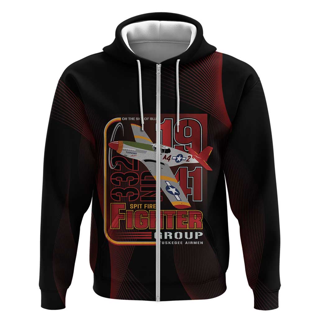 Tuskegee Airmen 332nd Fighter Group Zip Hoodie Spit Fire - African Pride