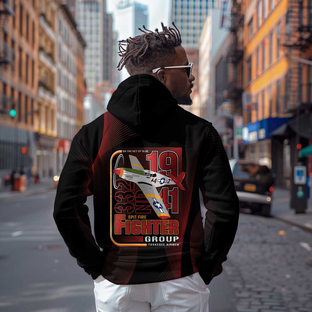 Tuskegee Airmen 332nd Fighter Group Zip Hoodie Spit Fire - African Pride