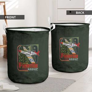 Tuskegee Airmen Camo Moss Green Laundry Basket 332nd Spit Fire - African Pride