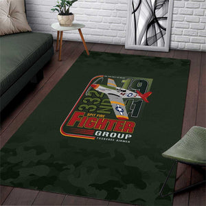 Tuskegee Airmen Camo Moss Green Area Rug 332nd Spit Fire - African Pride