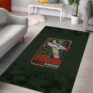 Tuskegee Airmen Camo Moss Green Area Rug 332nd Spit Fire - African Pride
