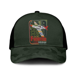 Tuskegee Airmen Camo Moss Green Baseball Net Cap 332nd Spit Fire - African Pride