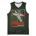 Tuskegee Airmen Camo Moss Green Basketball Jersey 332nd Spit Fire - African Pride