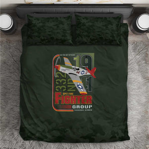 Tuskegee Airmen Camo Moss Green Bedding Set 332nd Spit Fire - African Pride