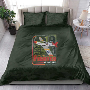 Tuskegee Airmen Camo Moss Green Bedding Set 332nd Spit Fire - African Pride