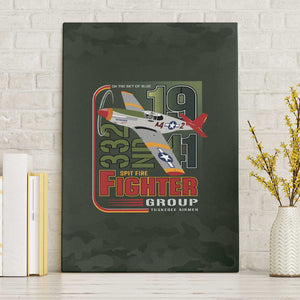 Tuskegee Airmen Camo Moss Green Canvas Wall Art 332nd Spit Fire - African Pride
