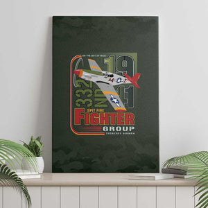 Tuskegee Airmen Camo Moss Green Canvas Wall Art 332nd Spit Fire - African Pride