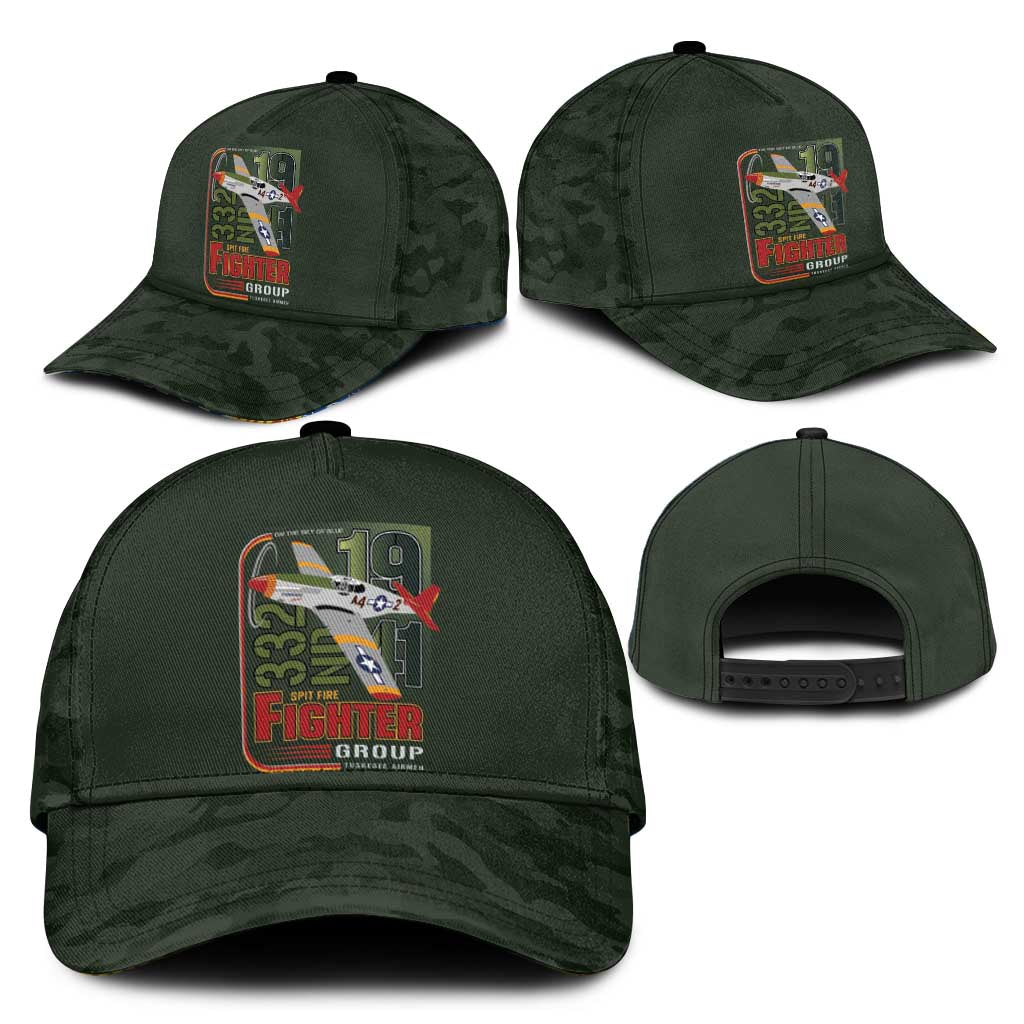 Tuskegee Airmen Camo Moss Green Classic Cap 332nd Spit Fire - African Pride