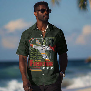 Tuskegee Airmen Camo Moss Green Hawaiian Shirt 332nd Spit Fire LT7