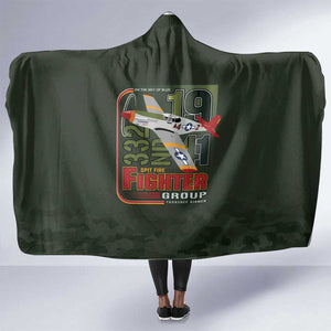 Tuskegee Airmen Camo Moss Green Hooded Blanket 332nd Spit Fire - African Pride