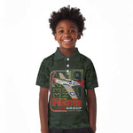 Tuskegee Airmen Camo Moss Green Kid Polo Shirt 332nd Spit Fire - African Pride