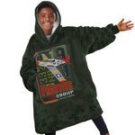 Tuskegee Airmen Camo Moss Green Kid Wearable Blanket Hoodie 332nd Spit Fire - African Pride