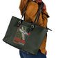 Tuskegee Airmen Camo Moss Green Leather Tote Bag 332nd Spit Fire - African Pride