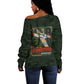 Tuskegee Airmen Camo Moss Green Off Shoulder Sweater 332nd Spit Fire - African Pride