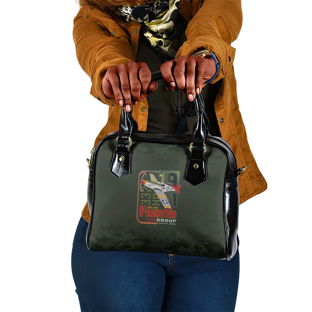 Tuskegee Airmen Camo Moss Green Shoulder Handbag 332nd Spit Fire - African Pride