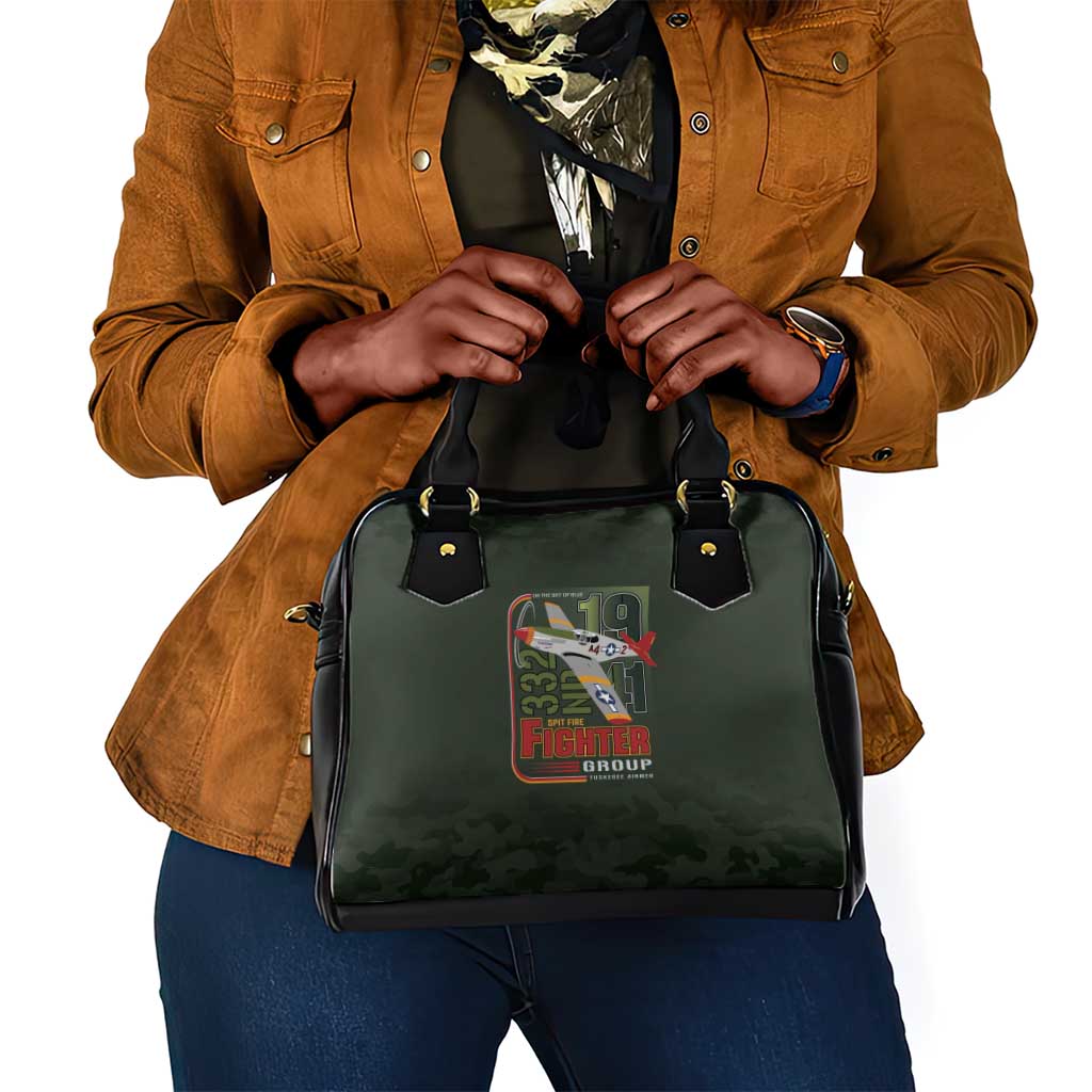 Tuskegee Airmen Camo Moss Green Shoulder Handbag 332nd Spit Fire - African Pride
